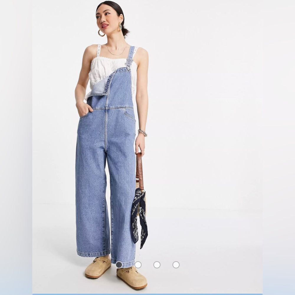 Mango Light Blue Denim Overalls